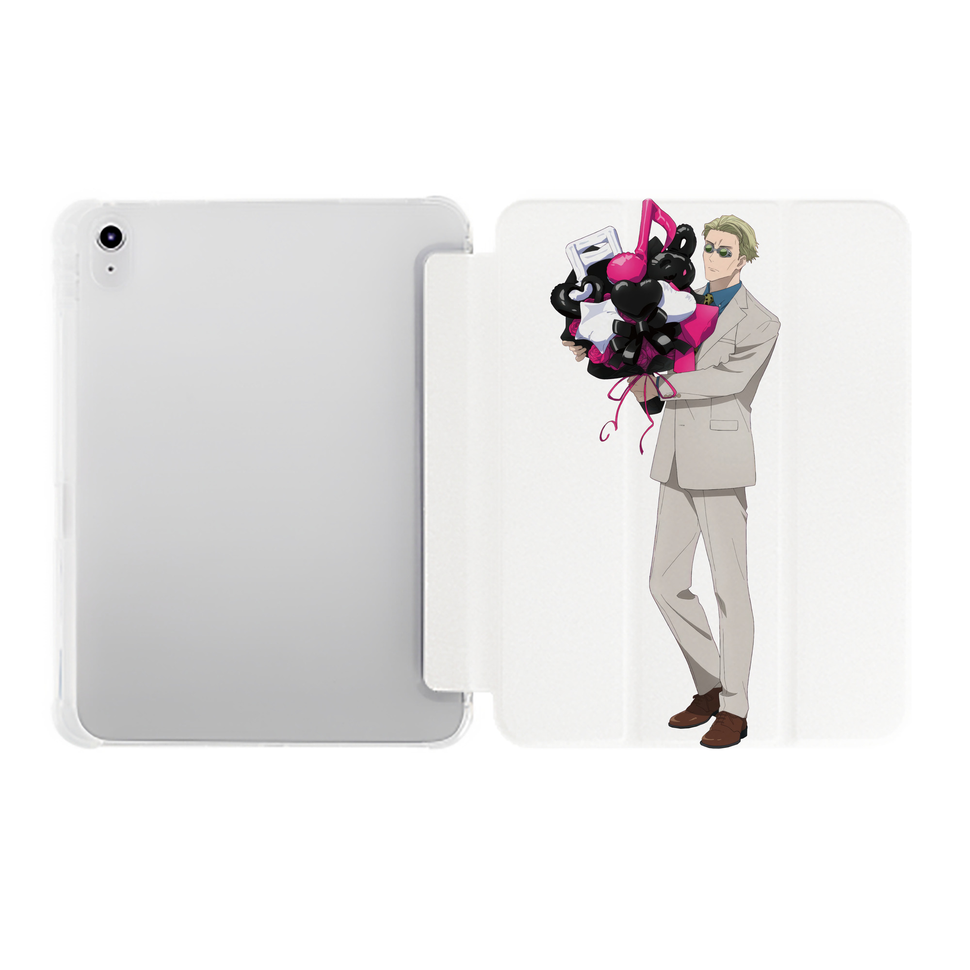 （画像用） 呪術廻戦 Jujutsu Kaisen IPad ケース ペン収納付き 三つ折りスタンド PUレザー×シリコン 対応機種9.5/10.5/10.9インチ